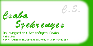 csaba szekrenyes business card