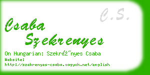 csaba szekrenyes business card